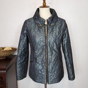 Flair Gunmetal Gray Zip Snap Down Collar Jacket, Size S